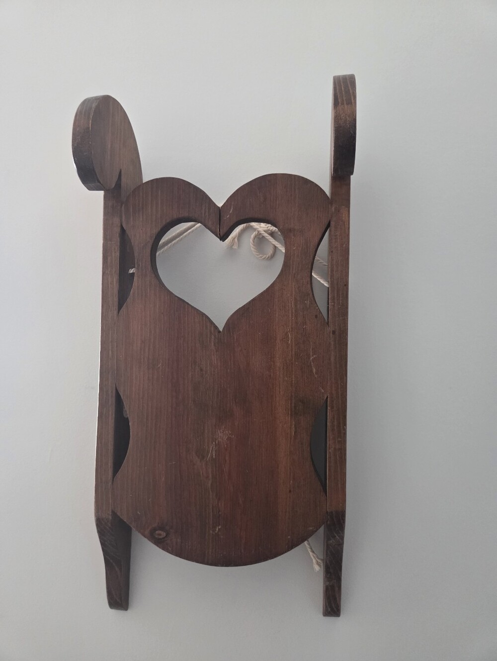 Vintage Wooden Sled with Heart Cutout